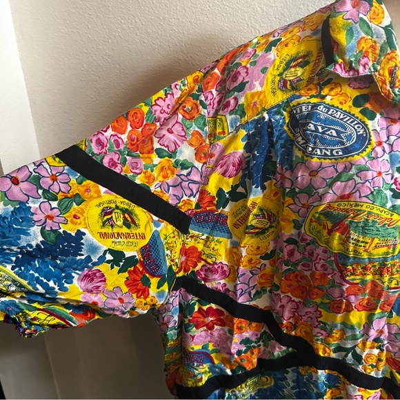We Be bop 90’s vintage Floral Shirt oversized tunic sz 2X rayon guc - Picture 3 of 5
